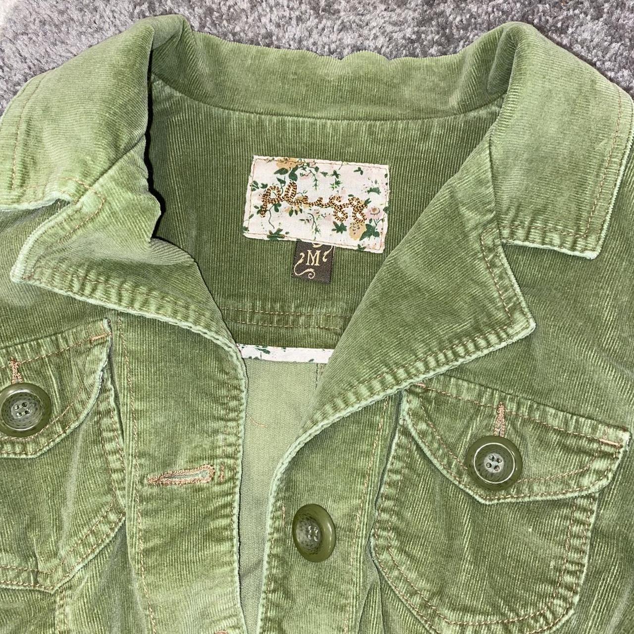 green corduroy jacket size M (has a very small stain... - Depop