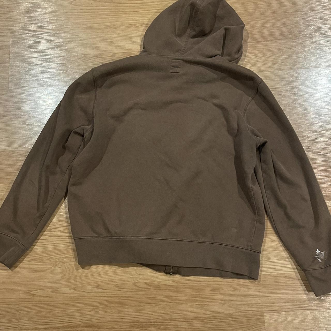 large brown gap zip up hoodie -small paint stain on... - Depop