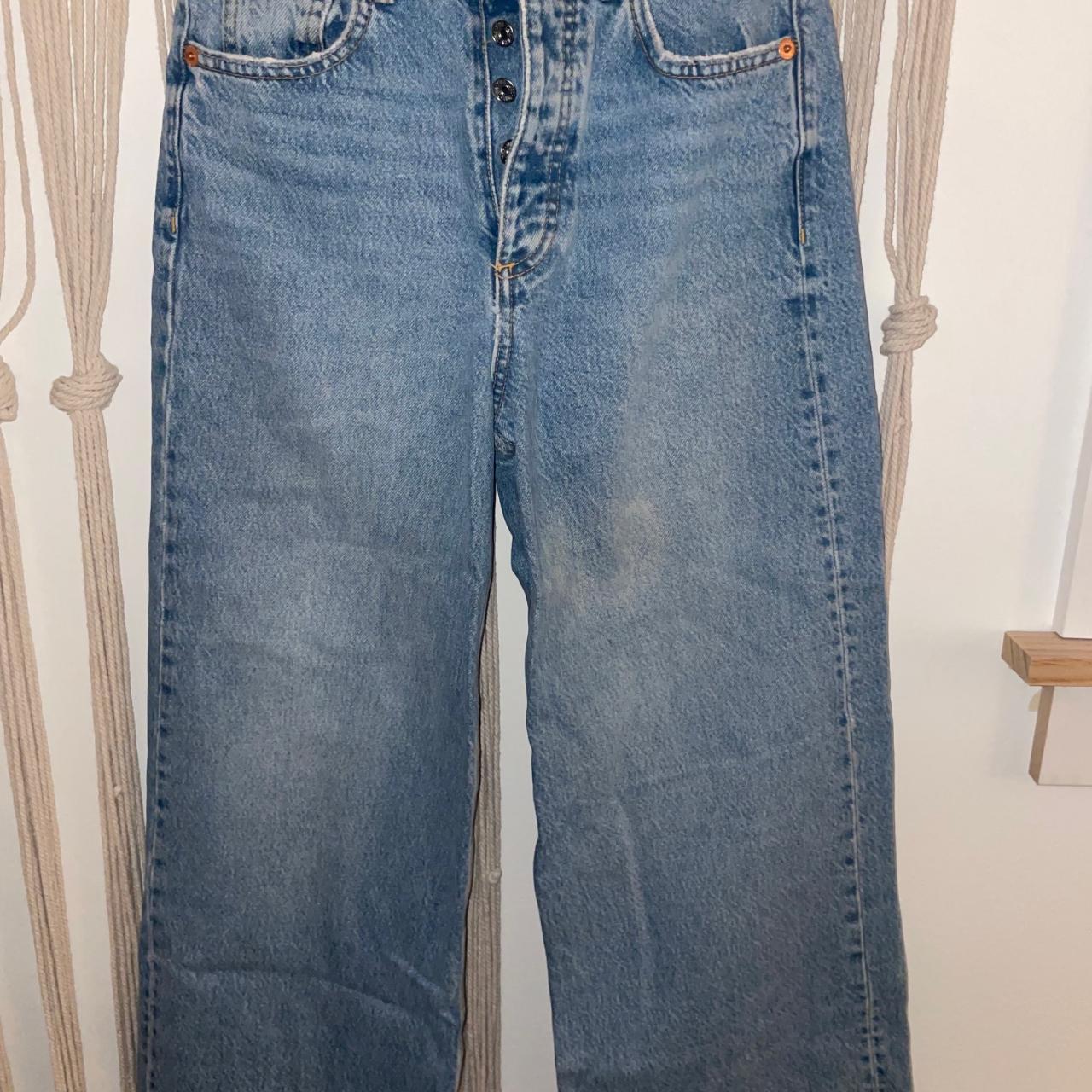 Zara wide leg, light wash jeans - Depop