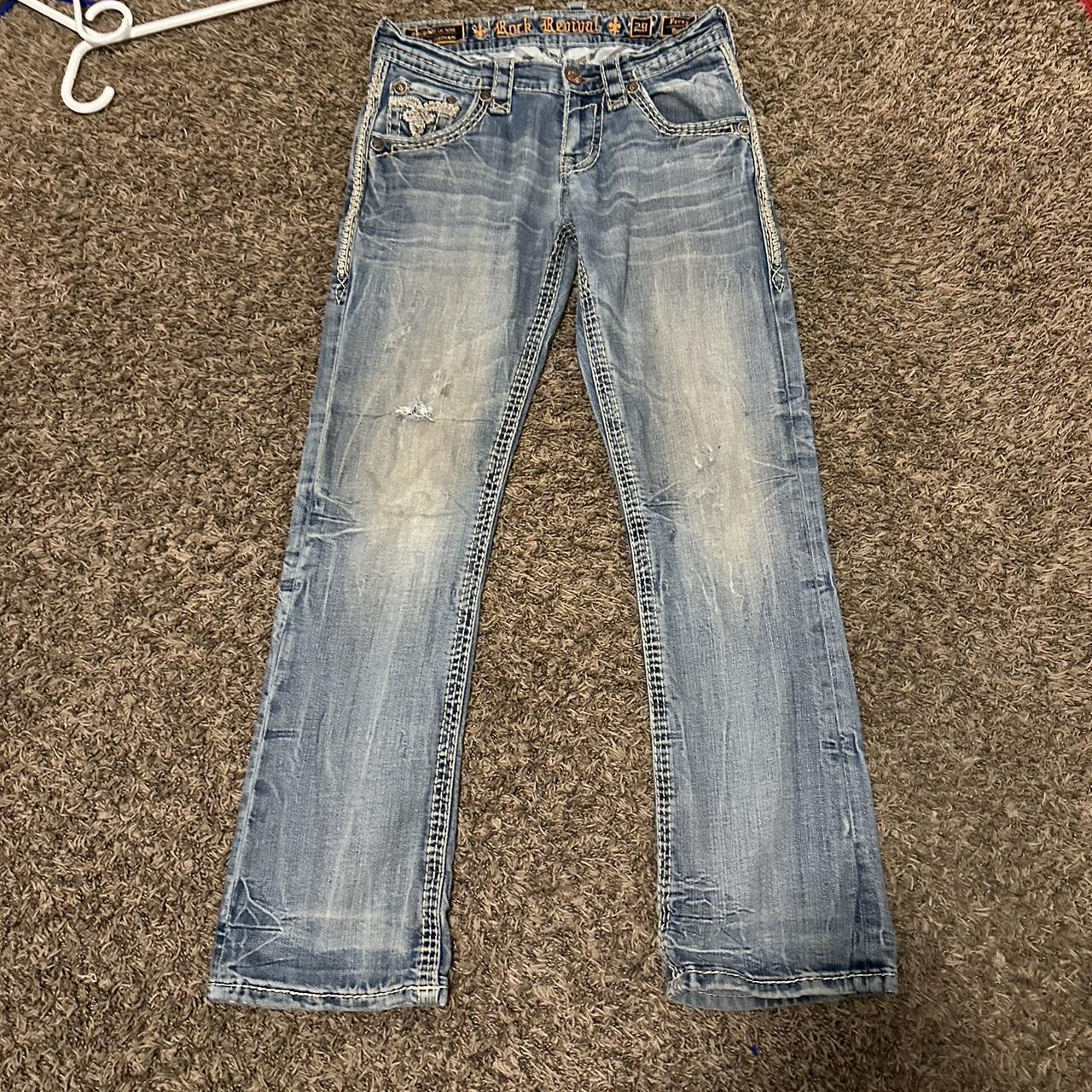 Rock Revival Bootcut Jeans / Slight rips on knee. DM... - Depop