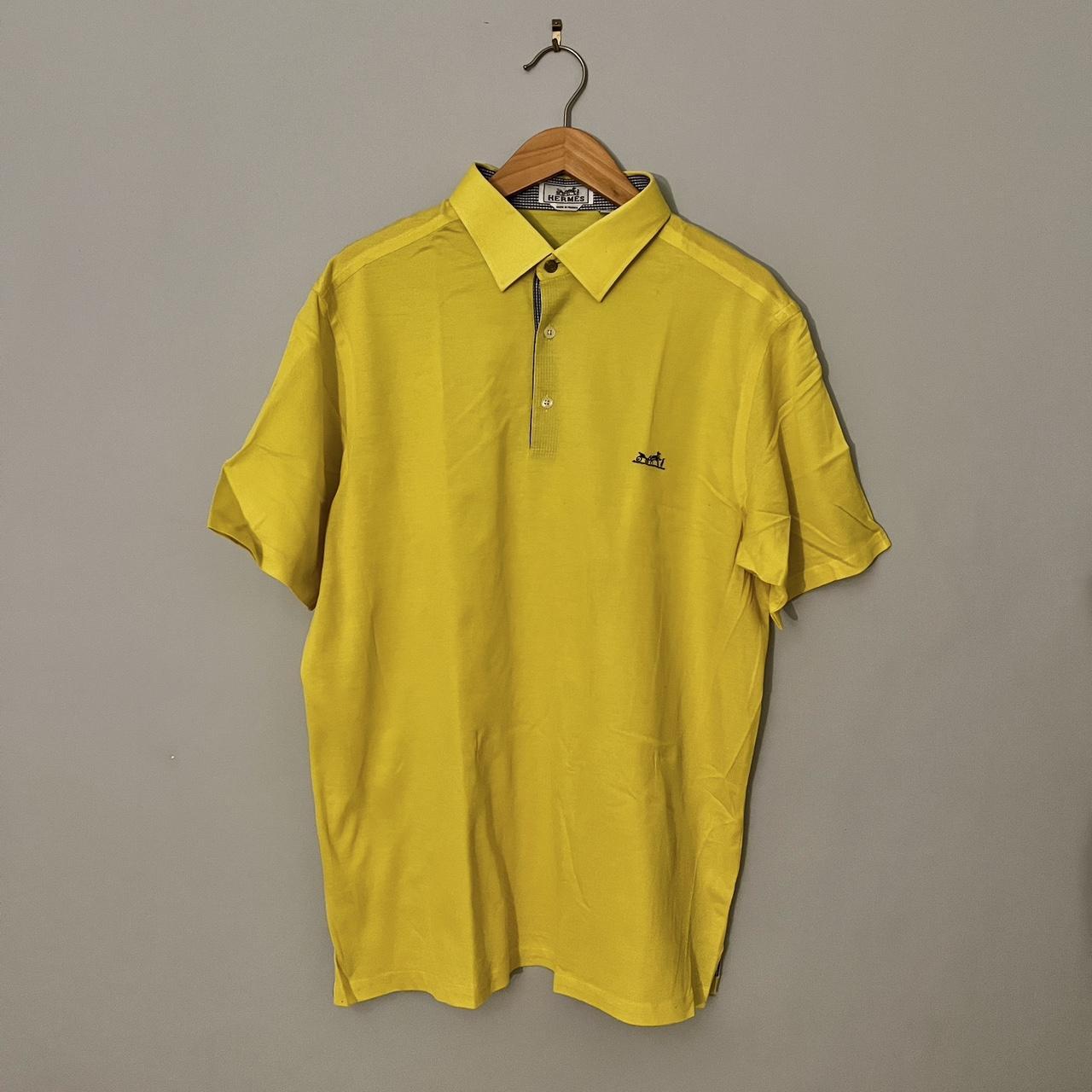 Hermes Men's Yellow Poloshirts Depop
