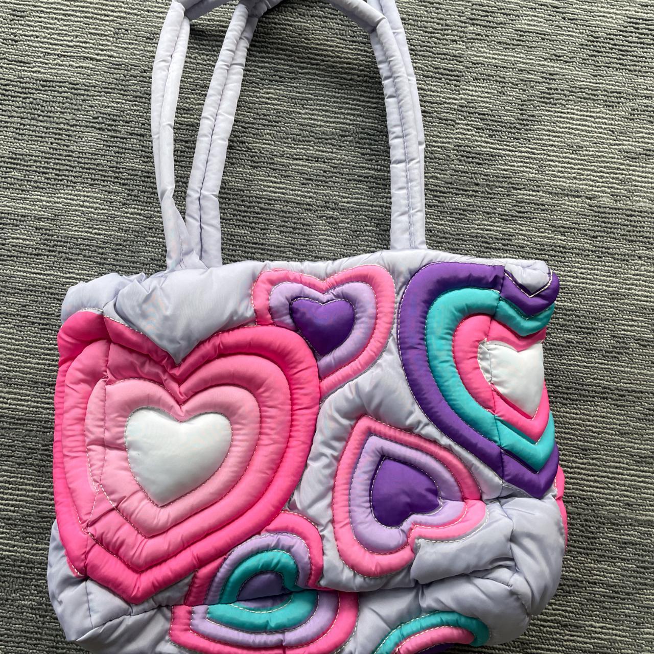 Y2k Pink Love Bag Large Capacity Shoulder... Depop