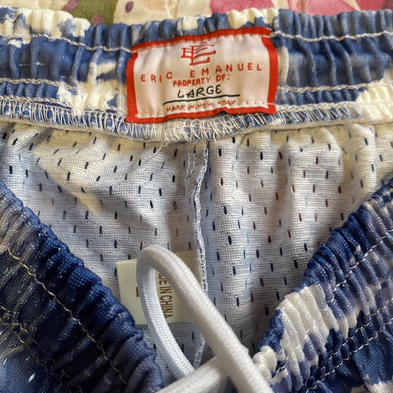 Eric Emanuel Blue Clouds Shorts Size Large fits... - Depop