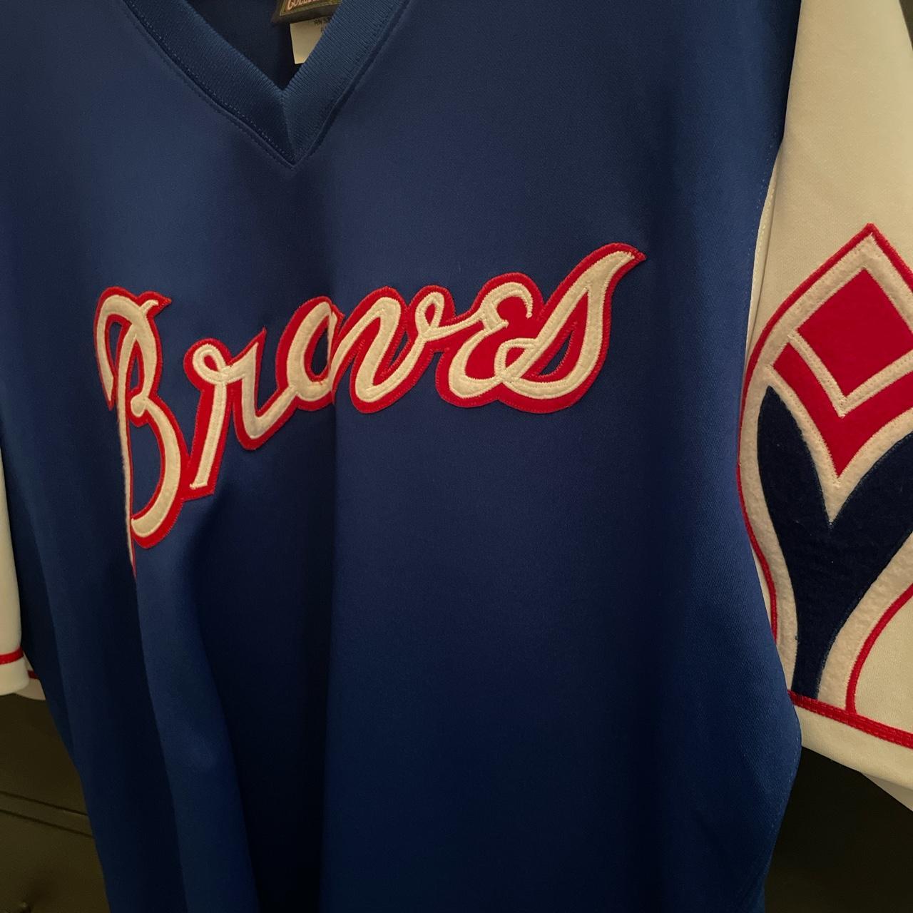 atlanta braves majestic cooperstown jersey - Depop