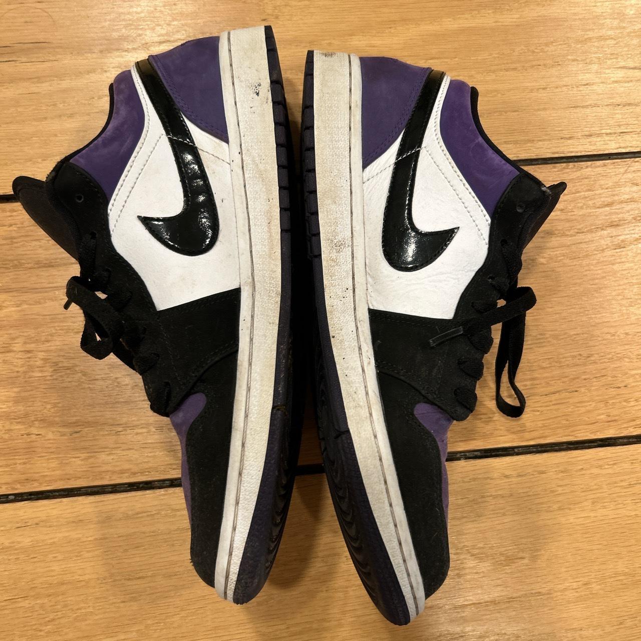 Jordan 1 court purple lows definitely used Slight Depop