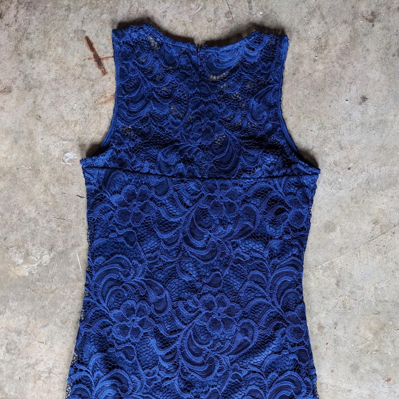 Navy Blue Ambiance Lacy Minidress Size small Lining... - Depop