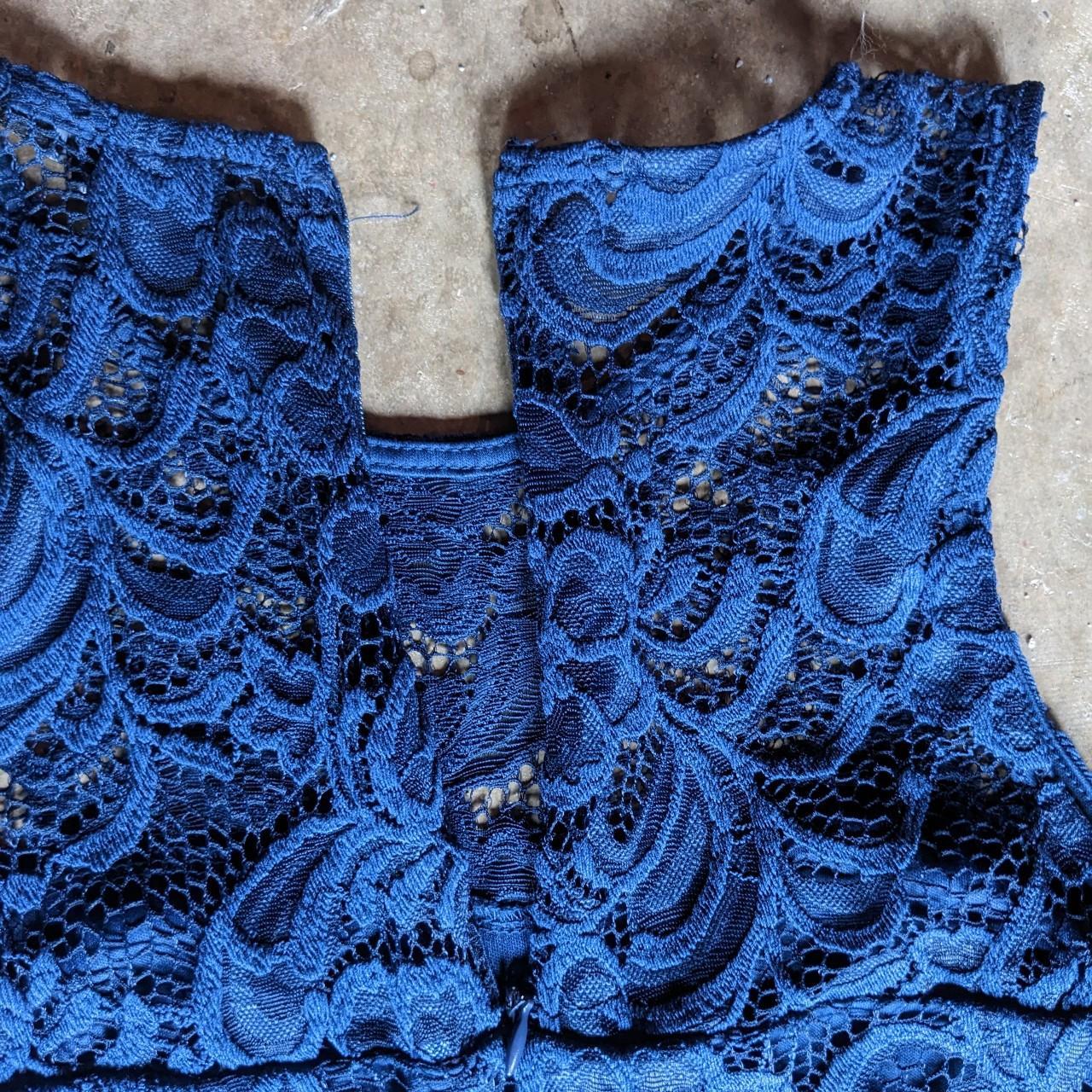 Navy Blue Ambiance Lacy Minidress Size small Lining... - Depop