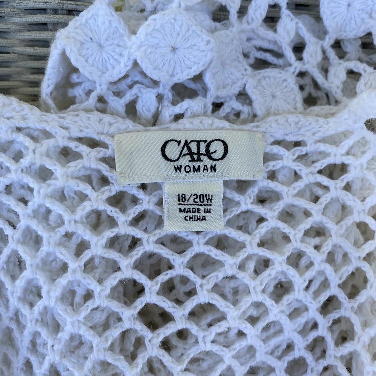 White crochet top by Cato Size 18/20W #crochet Depop