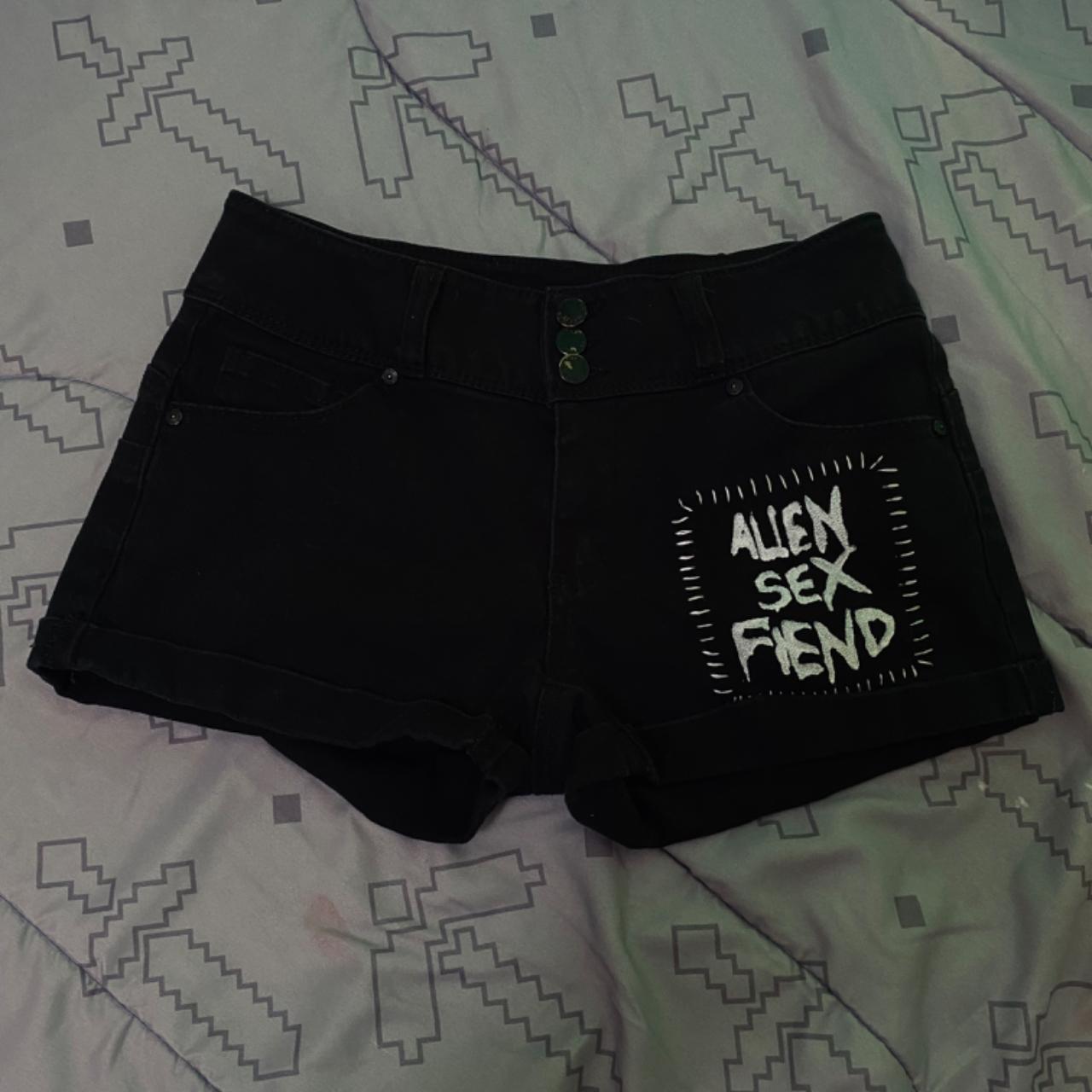 Alien Sex Fiend booty shorts •Size Small •Handmade... - Depop