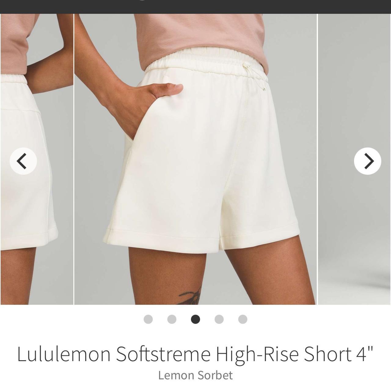 Lululemon softstreme high-rise short 4” in White - Depop