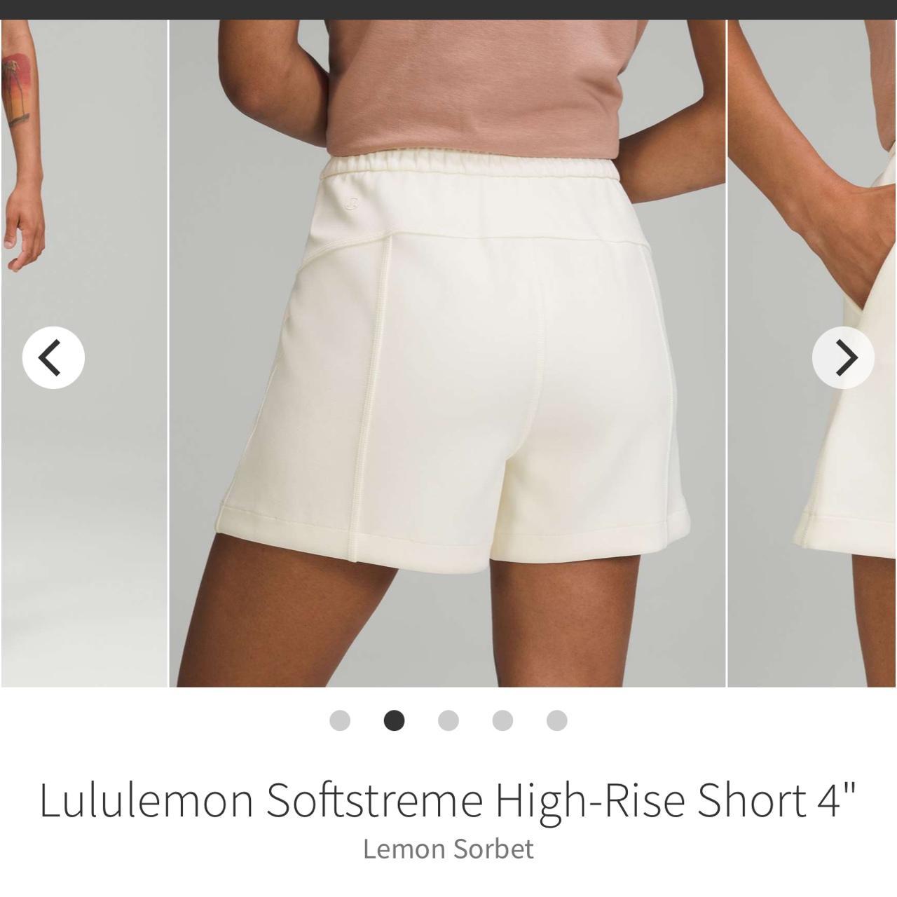 Lululemon softstreme high-rise short 4” in White - Depop