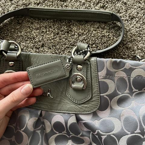 Large grey Coach purse/bag. Thrifted bag came... - Depop