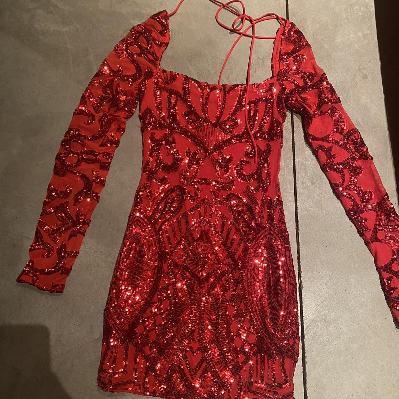 lucy in the sky red sequin dress.... Depop