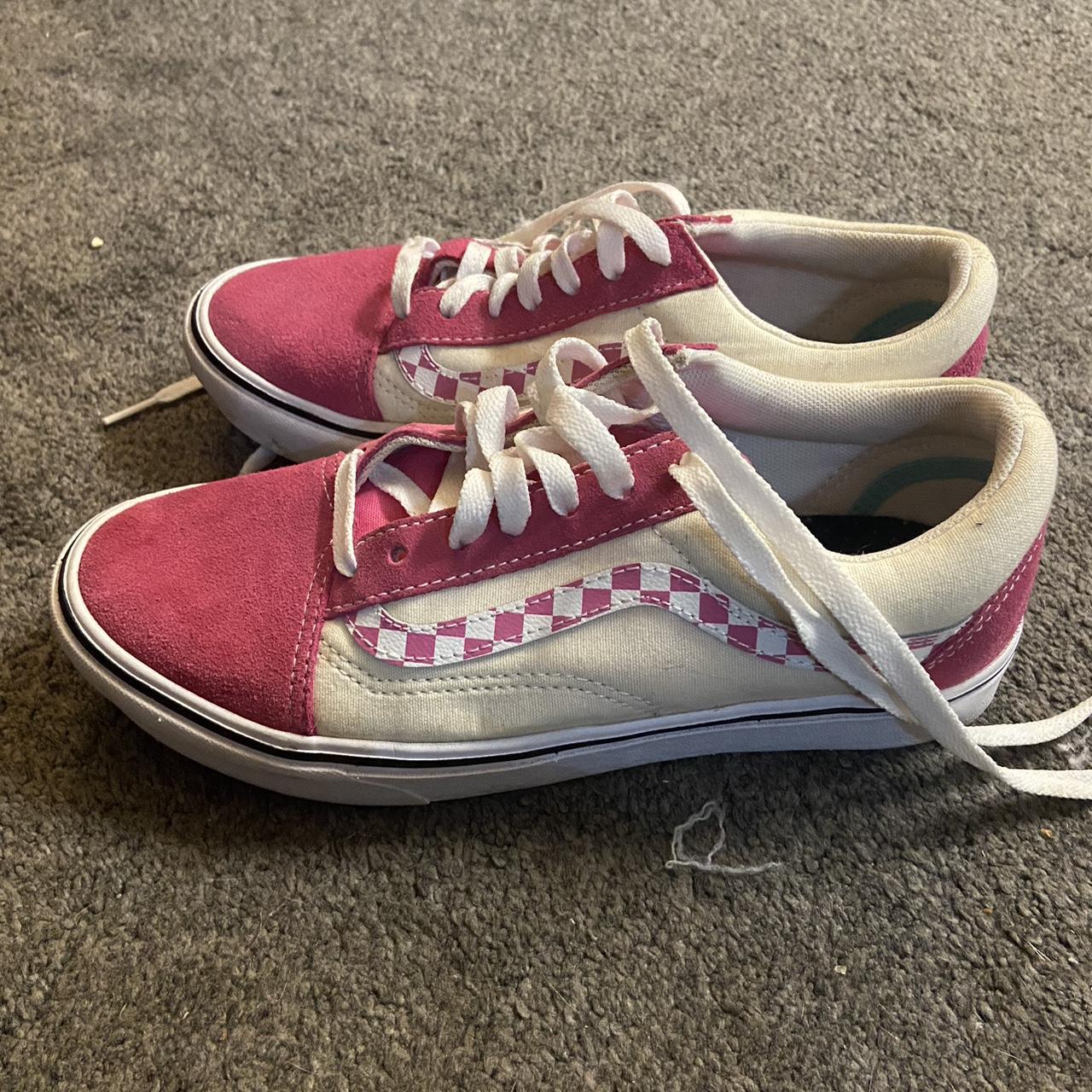 Pink vans old skool checkerboard online