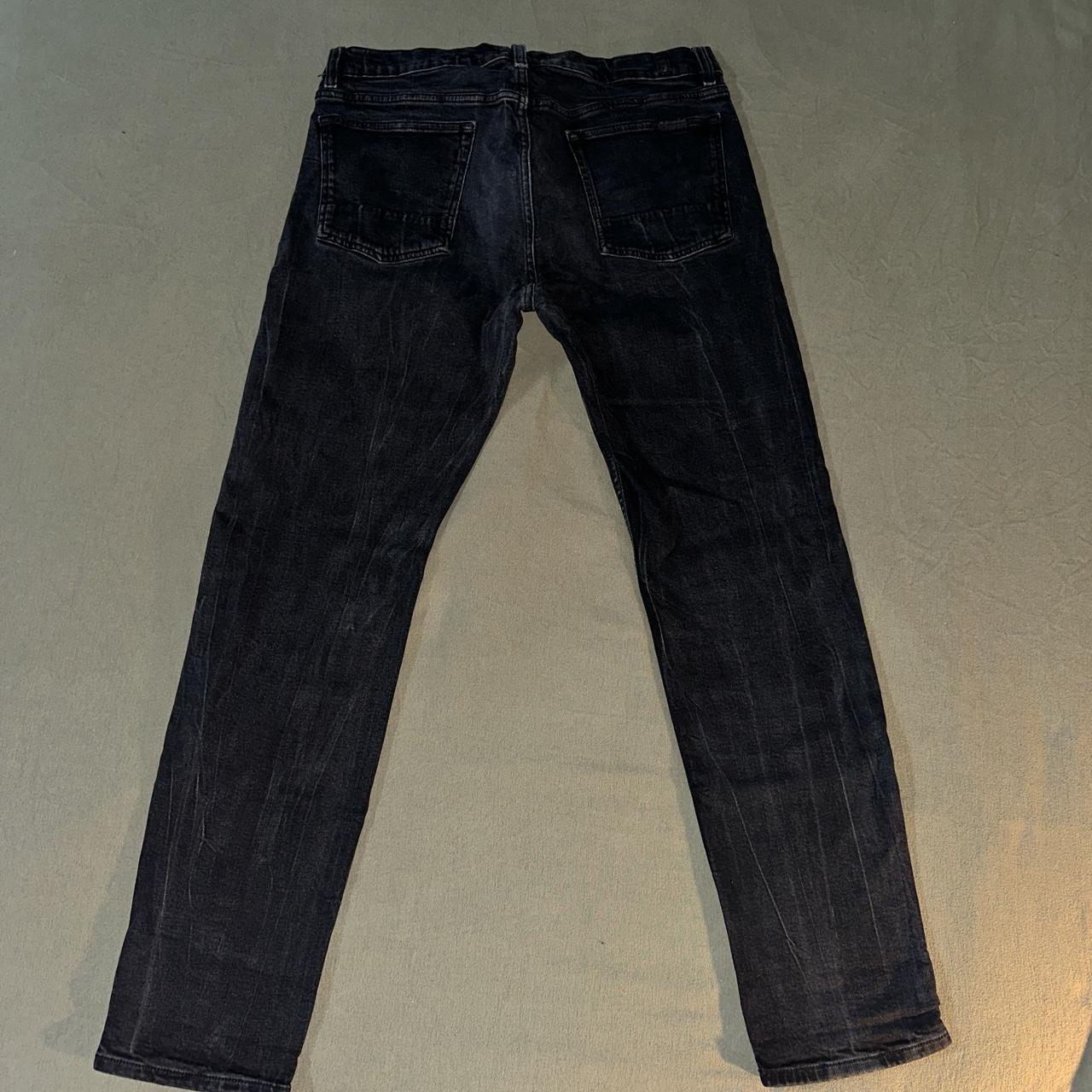 7 For All Mankind - Men’s Black Straight Fit Jeans... - Depop