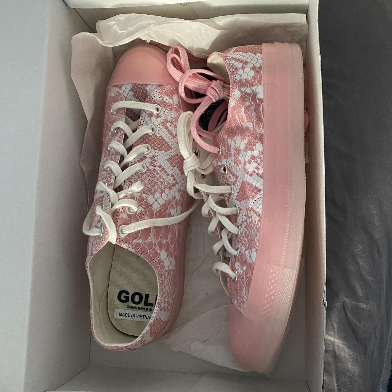 Brand New Golf Wang Pink Snakeskin Converse Size 7 - Depop