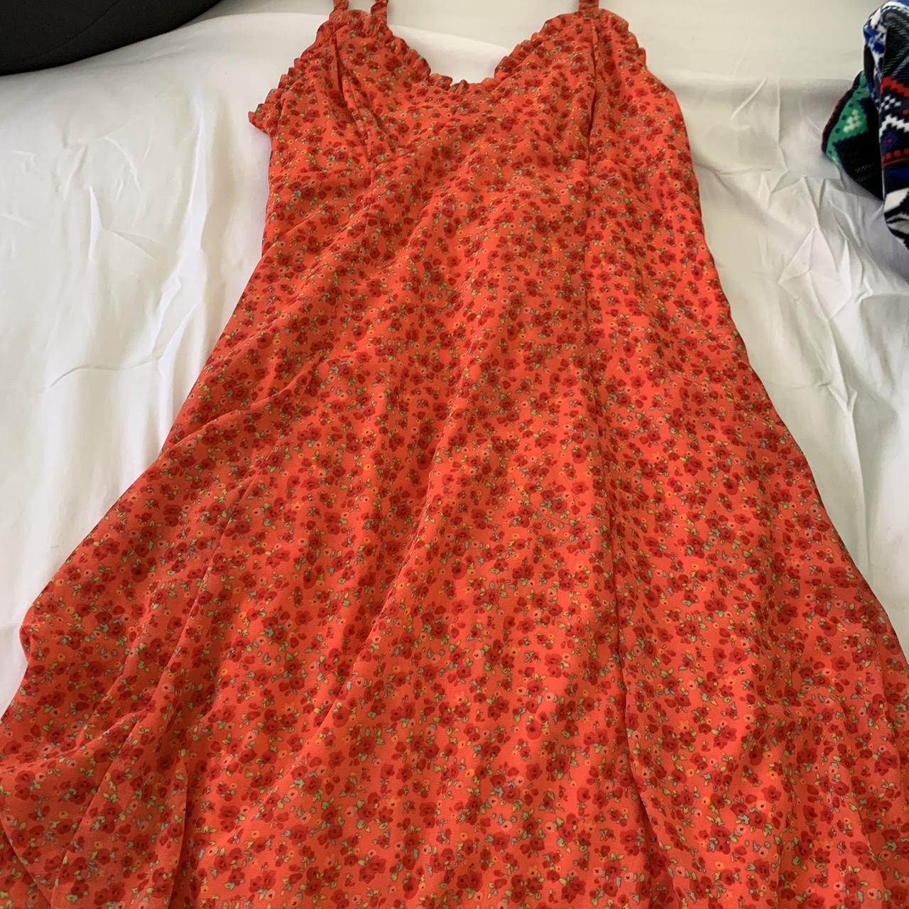 XXS wild fable orange floral summer dress - Depop