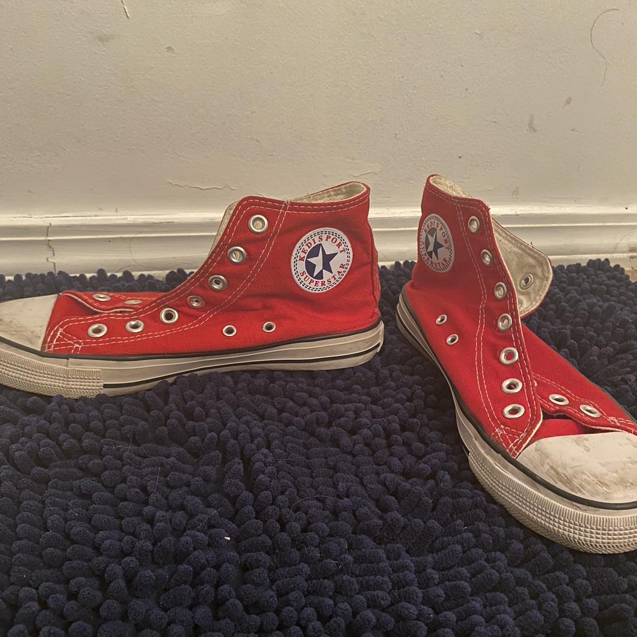 High top red converse shoes Brand Women’s Size 8 No... - Depop