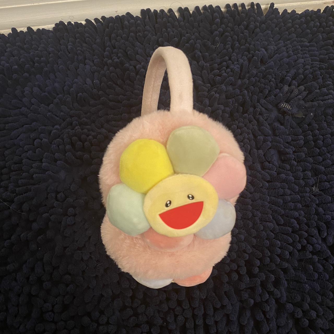 Fluffy Earmuffs Pink murakami flower Depop