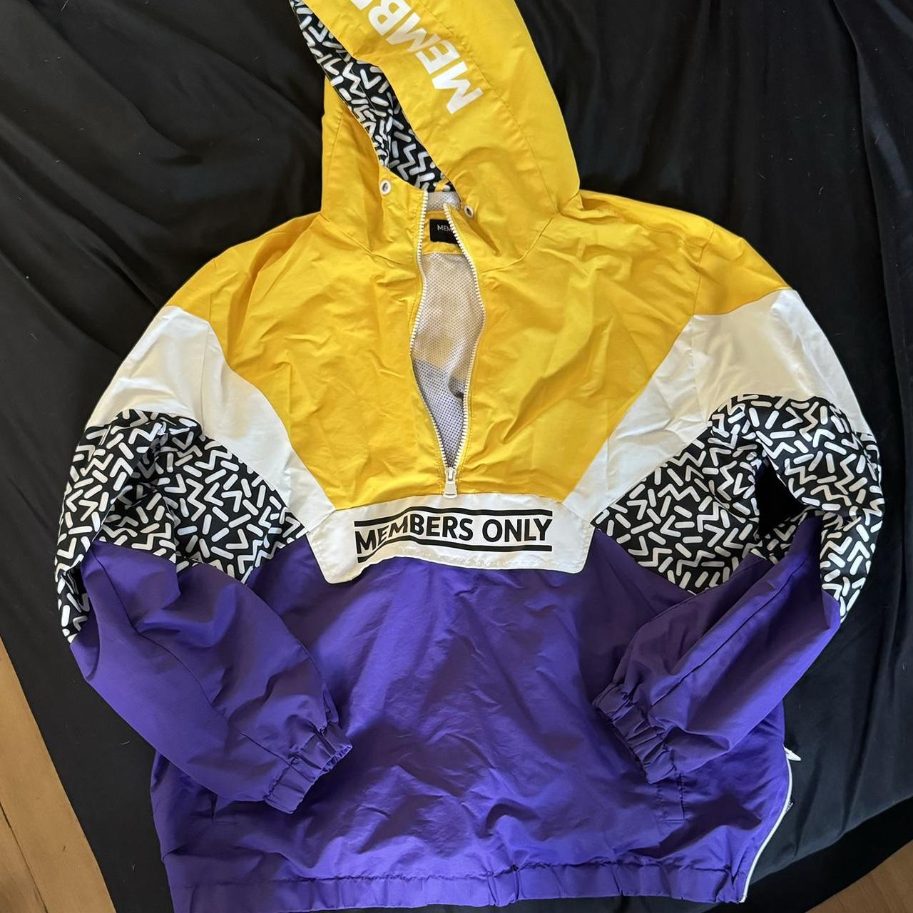 Members Only windbreaker hoodie LA Lakers Colors Depop