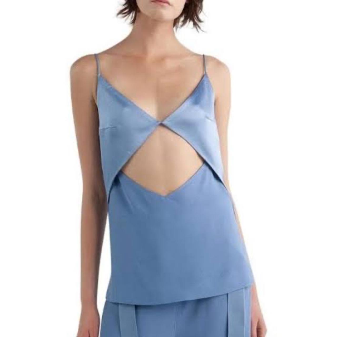 dion lee tessellate cami in cornflower blue one of