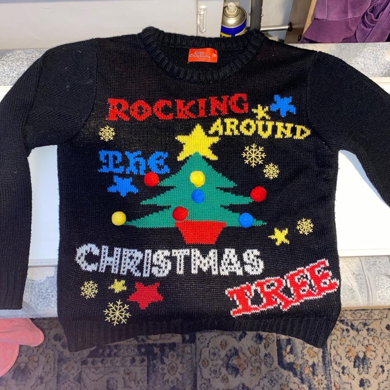 “Rocking around the Christmas tree” Christmas jumper... Depop