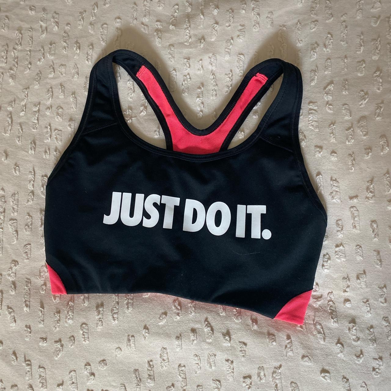 Black and Pink Nike sports bras, in good condition, - Depop
