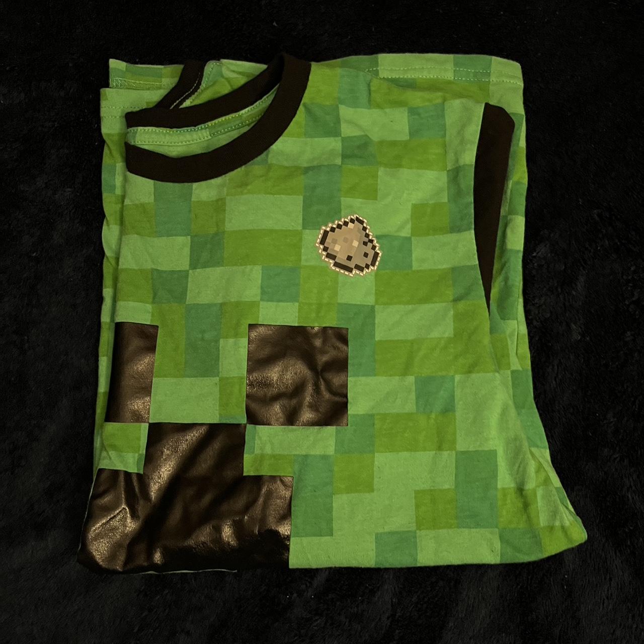 Boys Kids Green And Black Minecraft Creeper Shirt - Depop