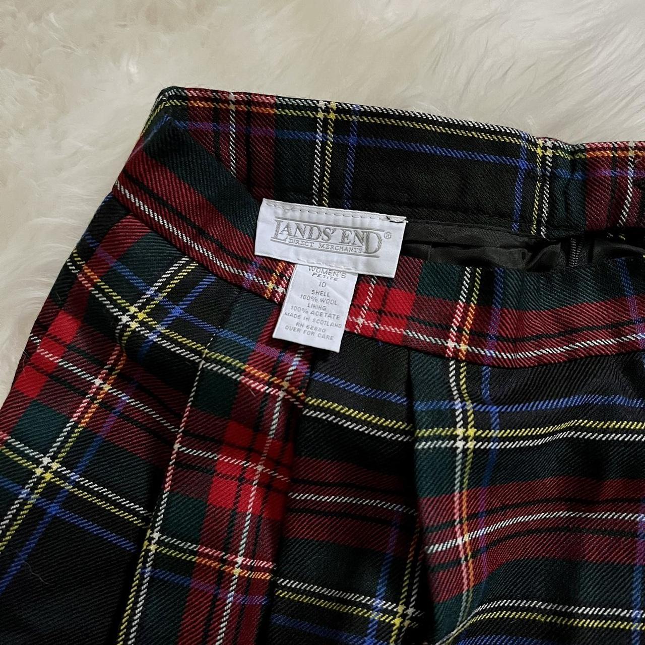 Lands end 2025 red plaid skirt