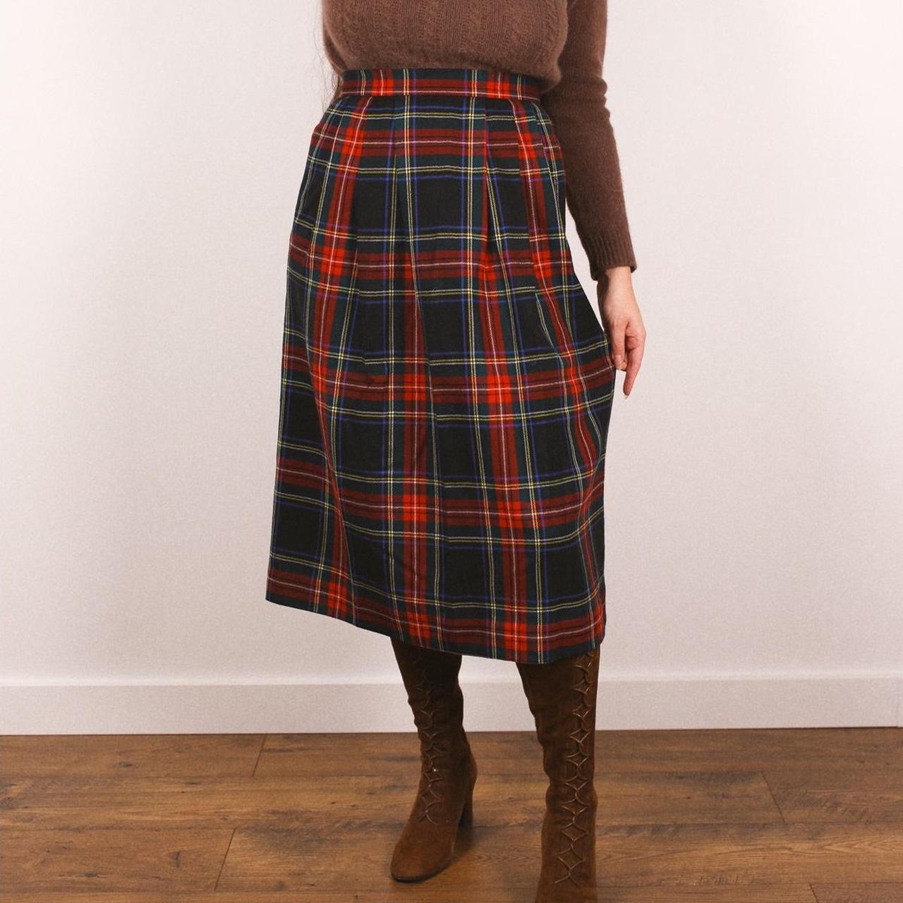 Vintage wool plaid outlet skirt