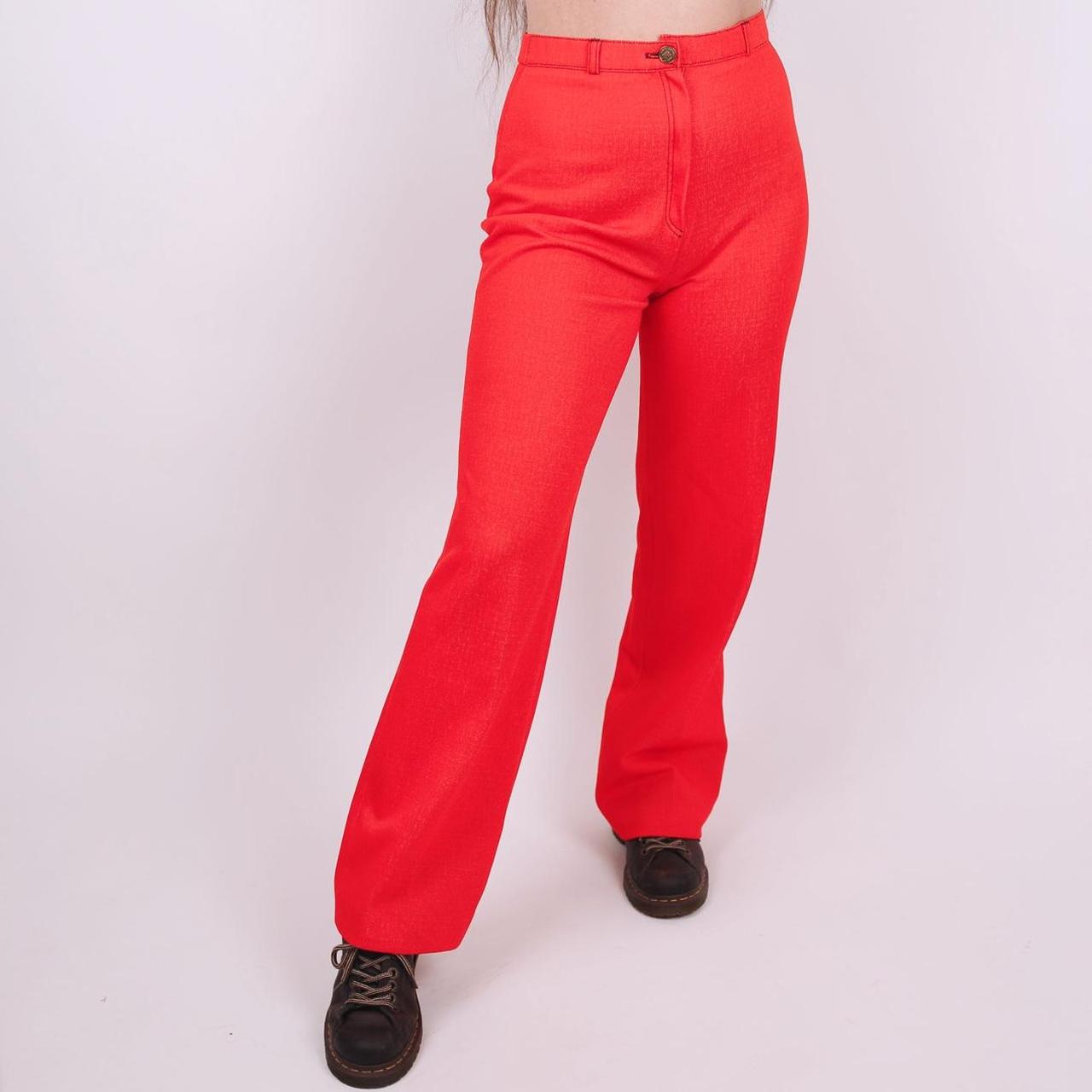 Red High Waisted Vintage Pants 