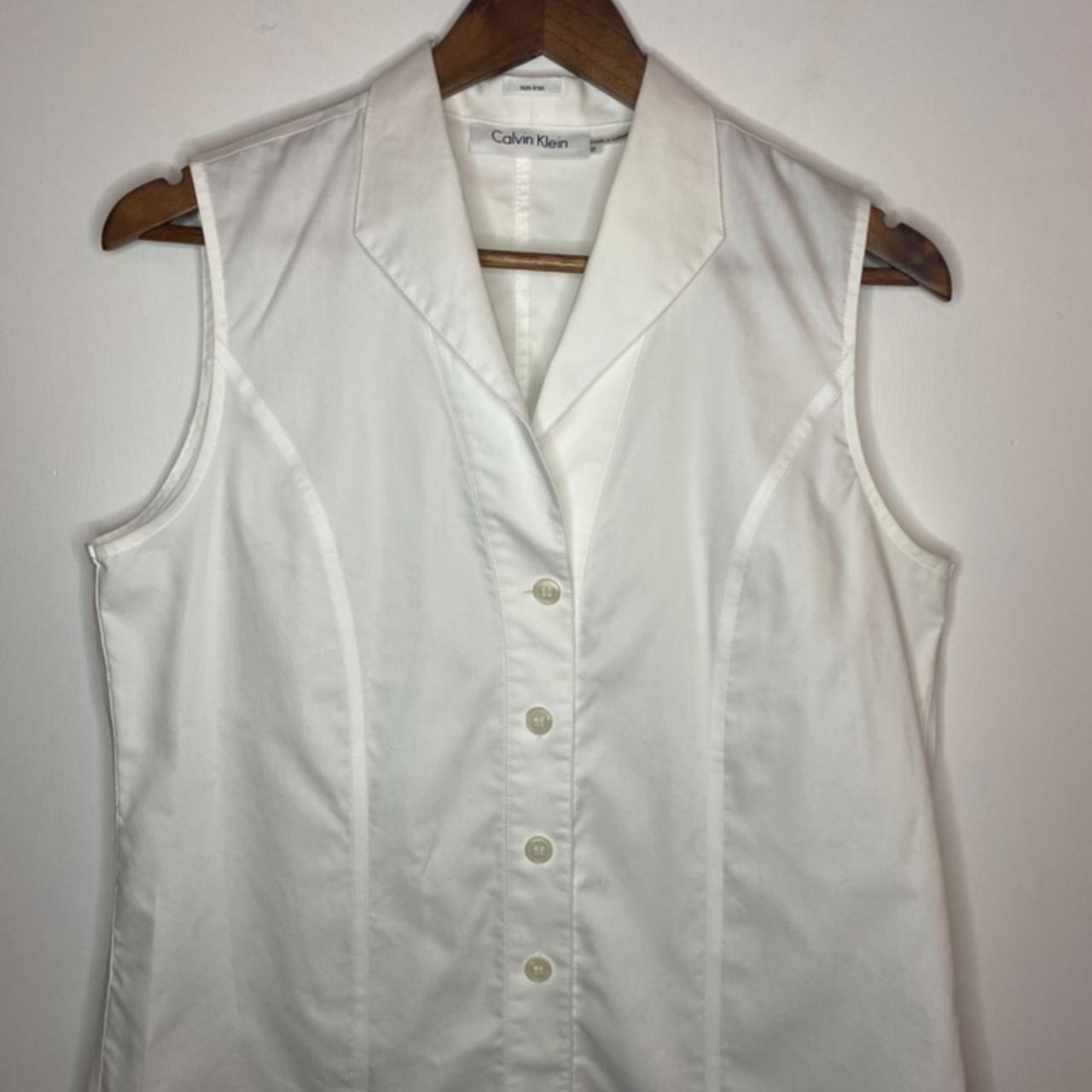 Calvin Klein Women's White Veststankscamis Depop