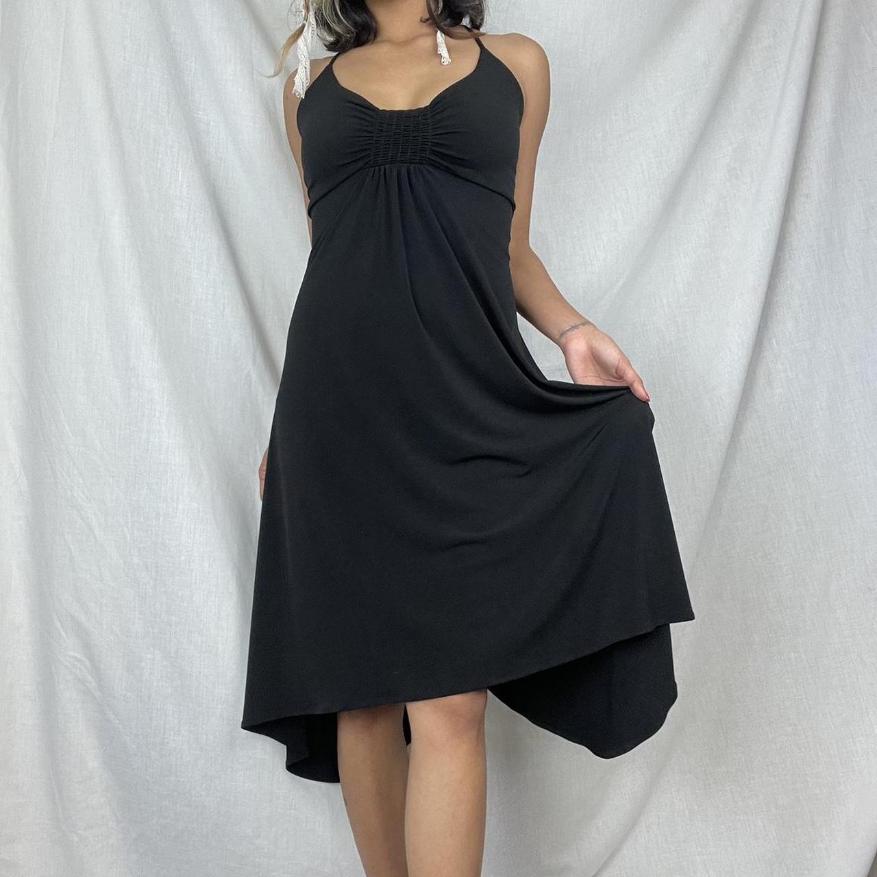 Iconic semi formal dress 2000’s sexy black midi... - Depop