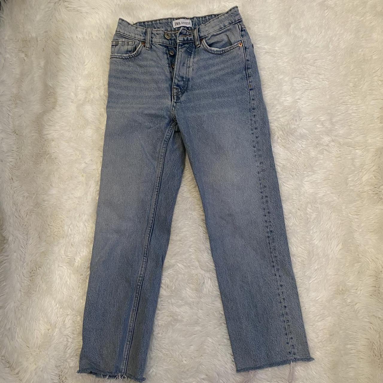 zara straight leg jeans! size 00, no flaws:) - Depop