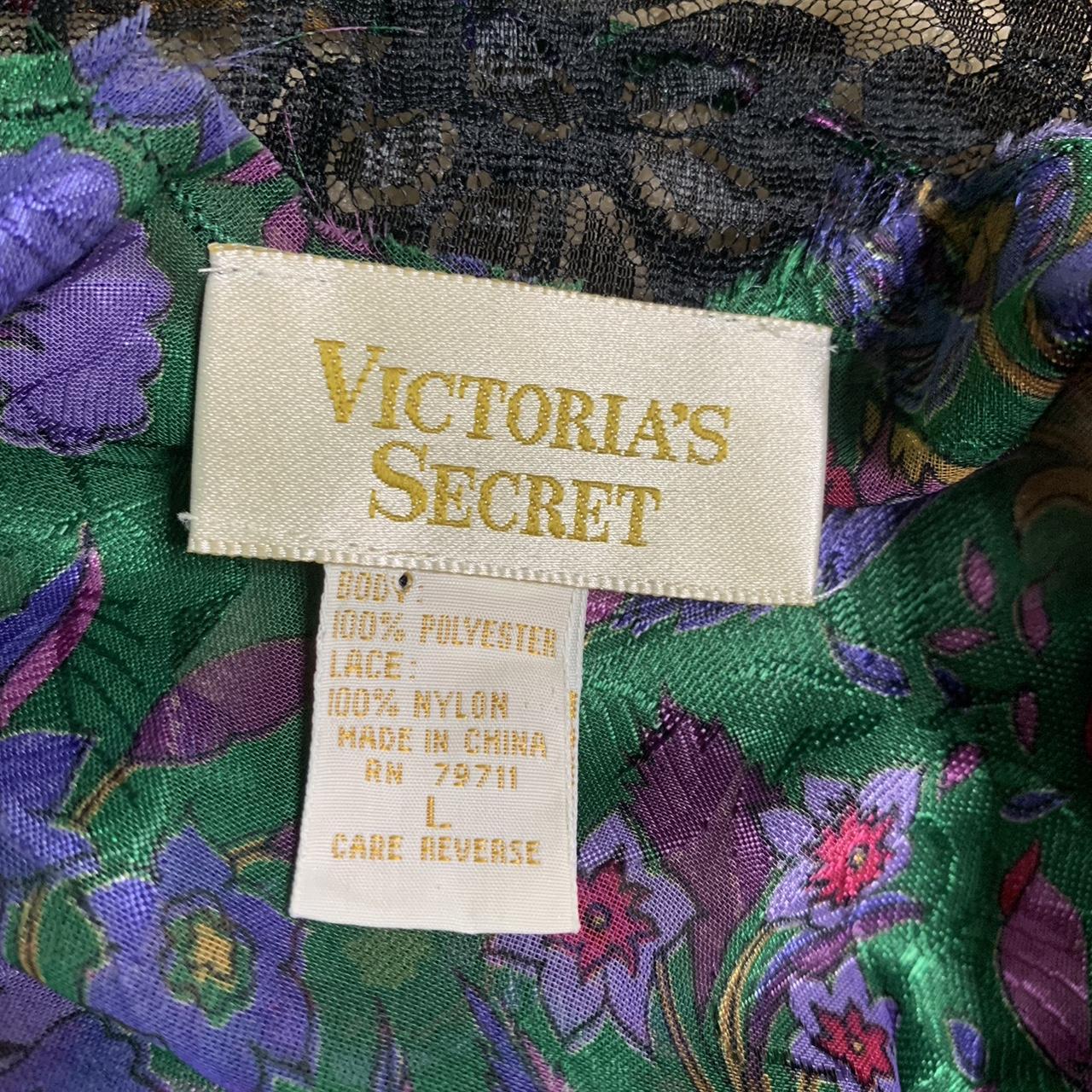 Vintage Victoria’s Secret gold label floral slip... - Depop