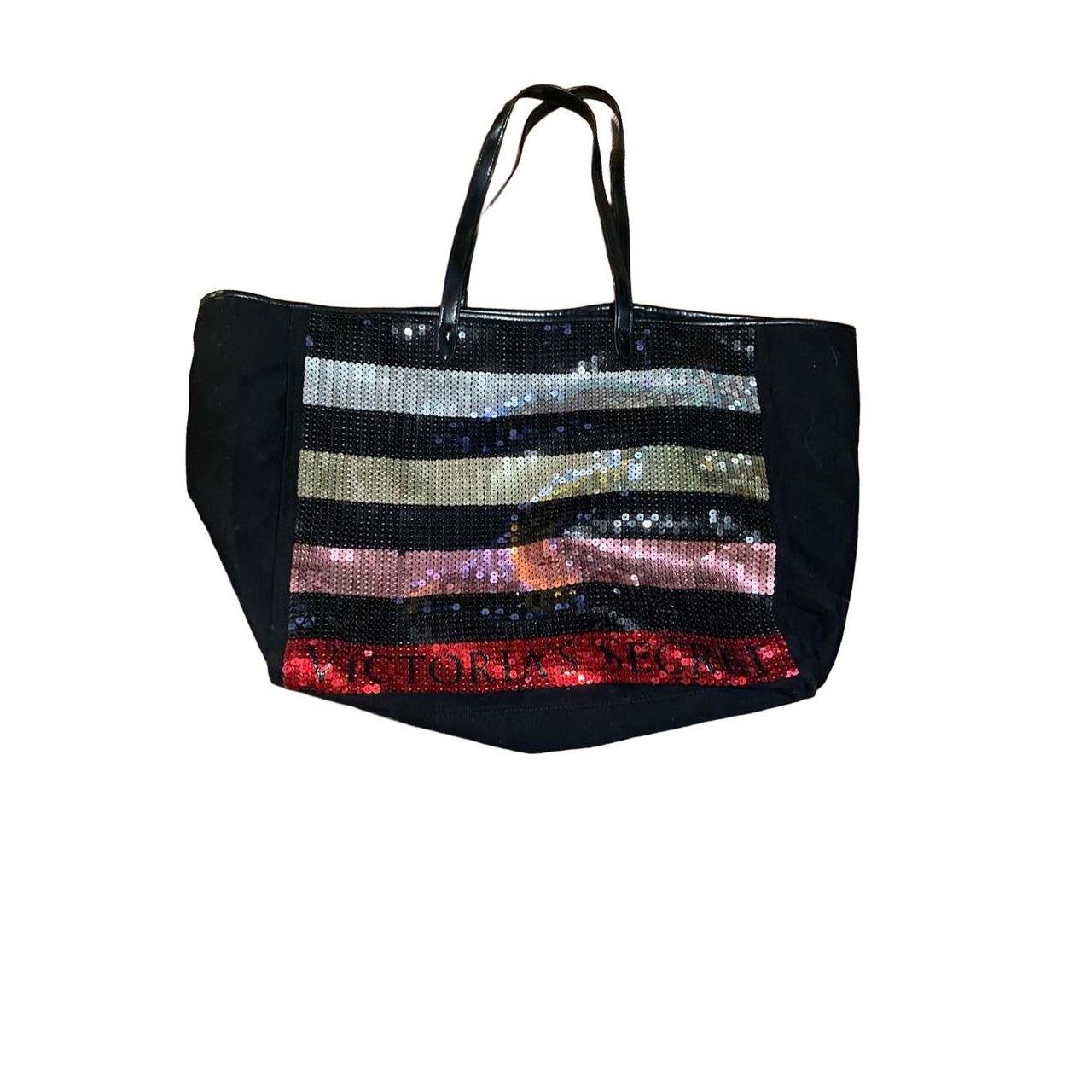 Victoria's secret pink black best sale sequin bag