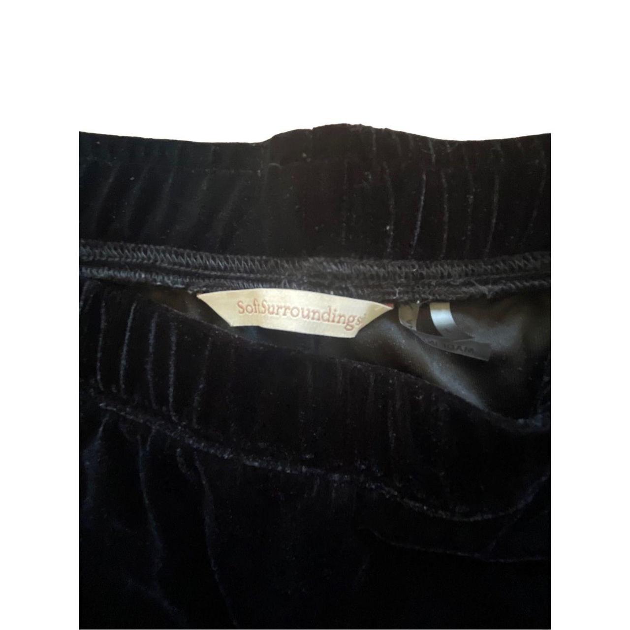 Soft Surroundings black velvet pull on women's pants - Depop