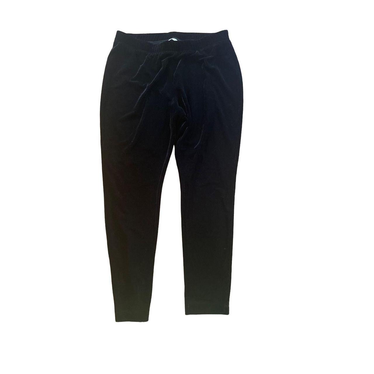 Soft Surroundings black velvet pull on women's pants - Depop