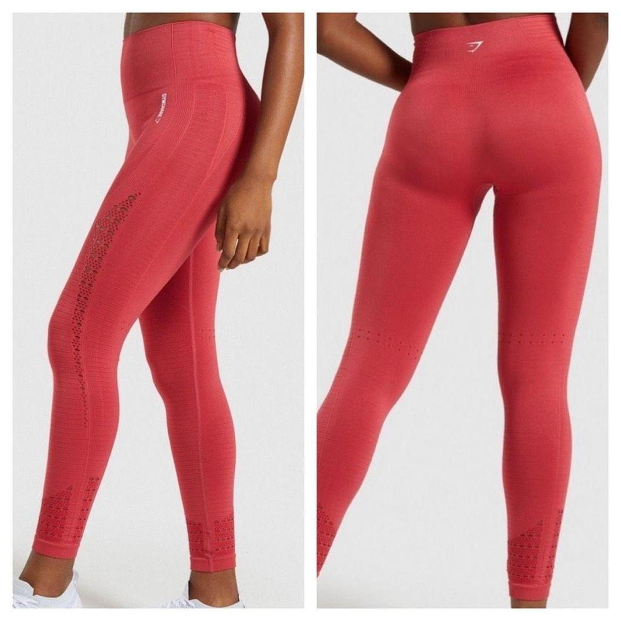 Gymshark Geo Seamless Leggings Rose Pink Red Booty, Size M, Great Condition