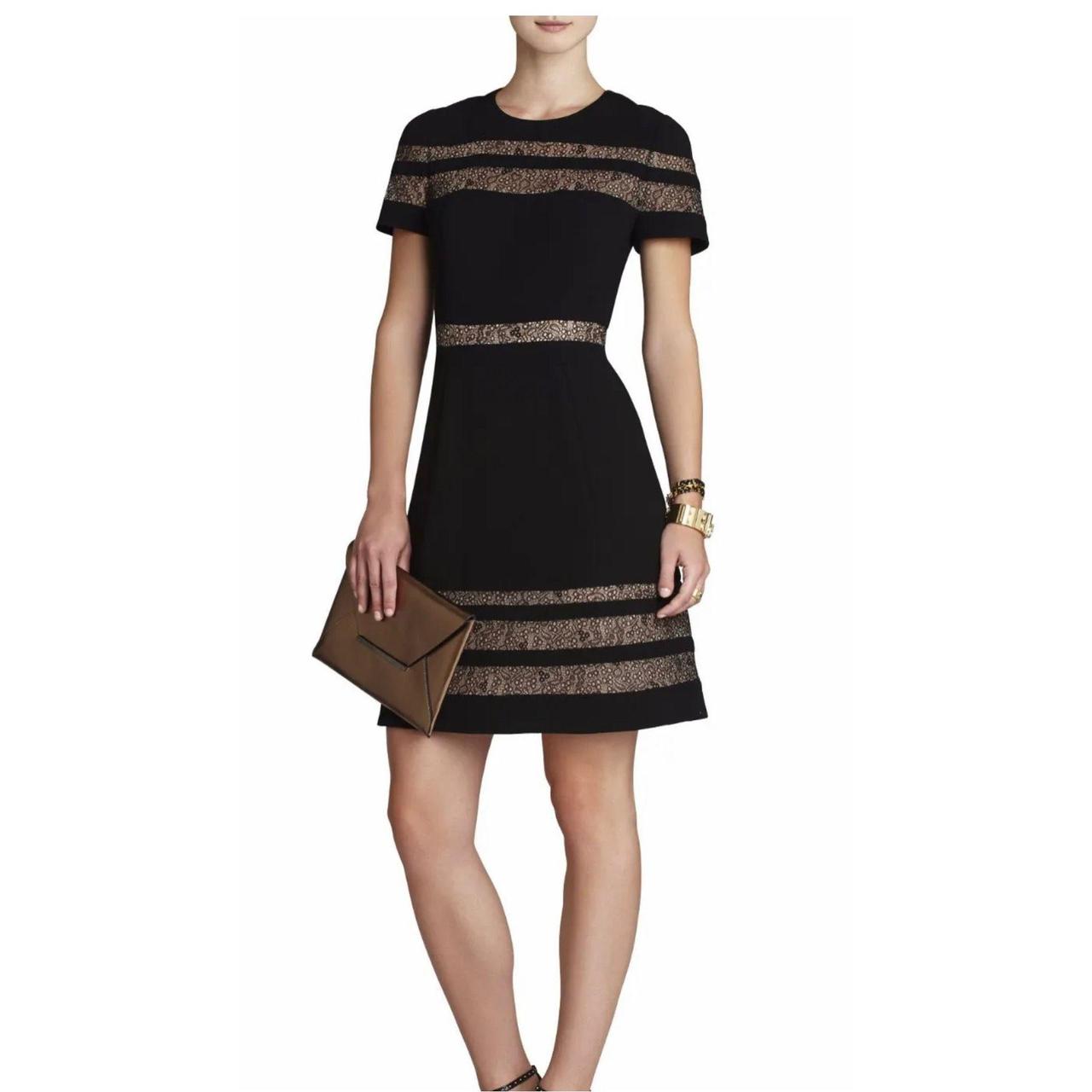 Bcbgmaxazria lace inset sheath dress best sale