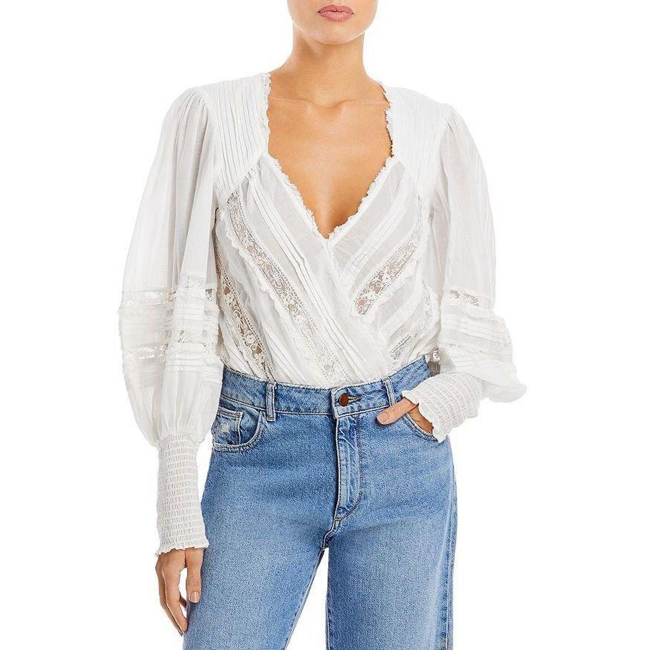 Free People Sz deals M eloise bodysuit white lace