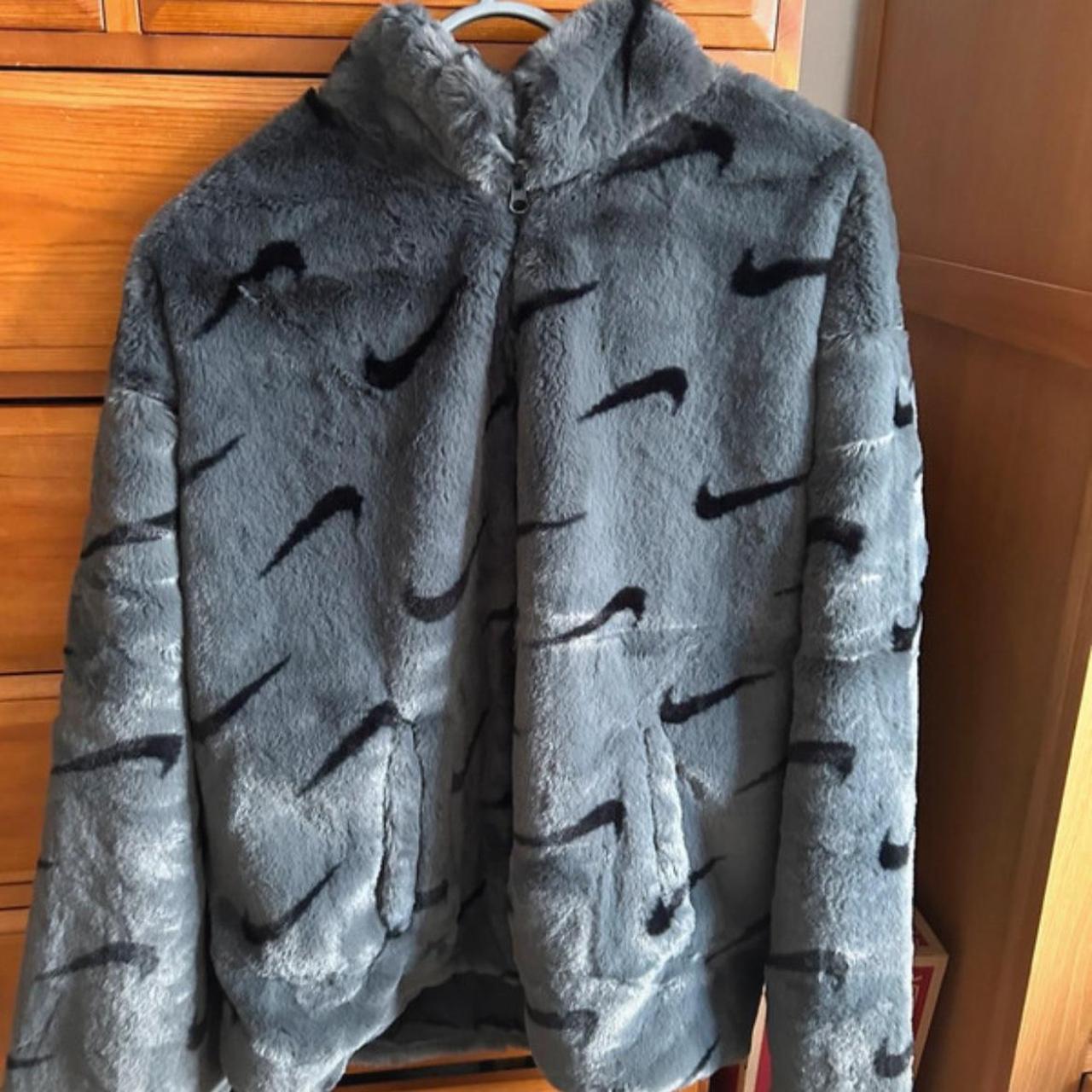 nike genuine fur coats & jackets with hood