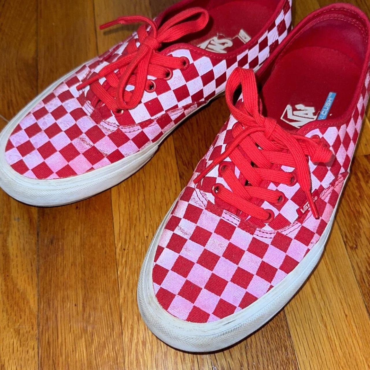 Custom reflective lv checkered vans #reflective - Depop