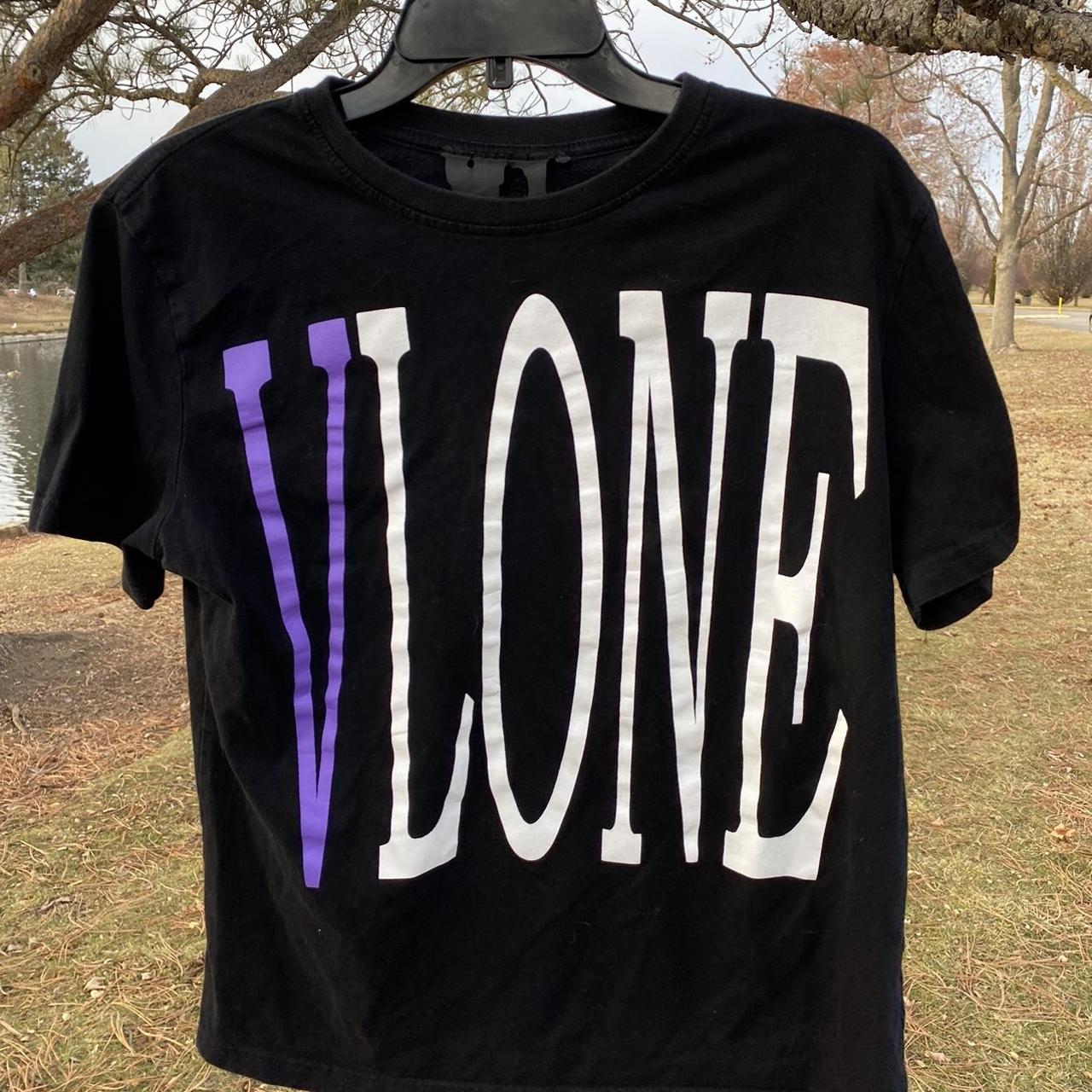 Black and store purple vlone shirt