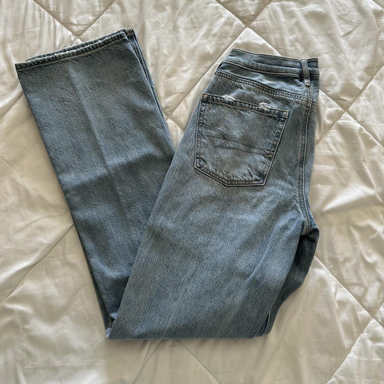 american eagle flare jeans - very stretchy - were - Depop