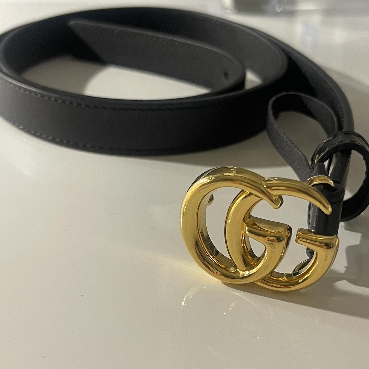 Thin belt with discount double g buckle