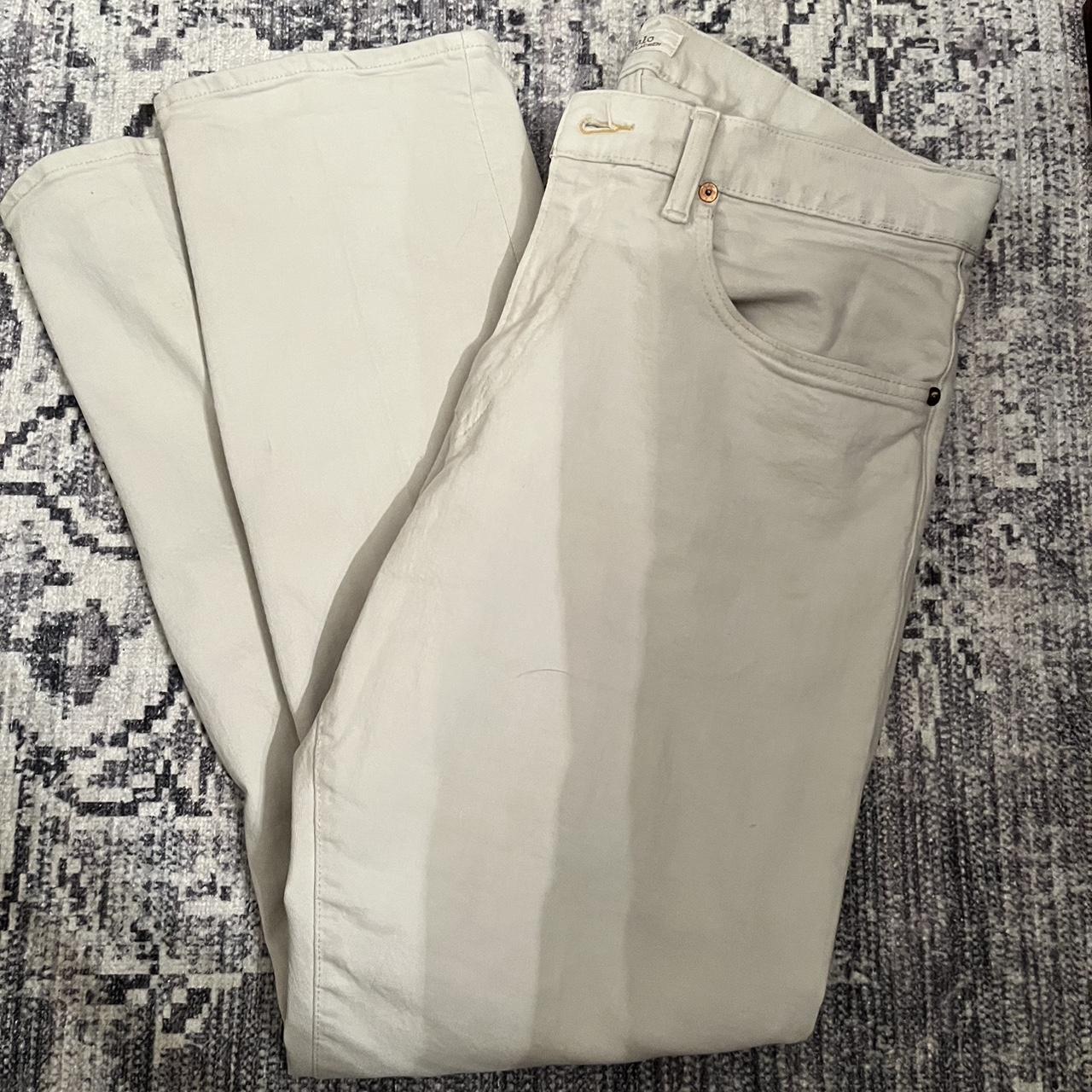 Polo Ralph Lauren Men's White and Gold Jeans | Depop