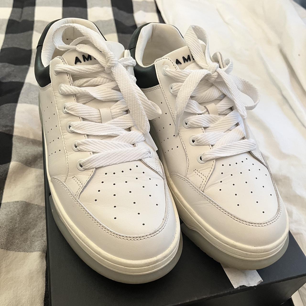 Amiri Men's White and Black Trainers | Depop