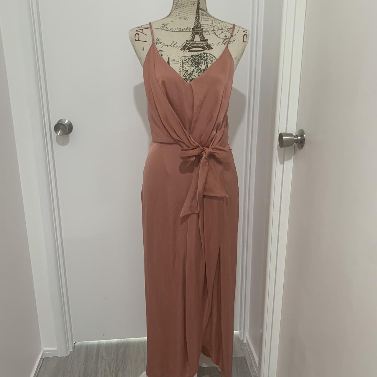 Light burnt orange cocktail dress (colour on tag... - Depop