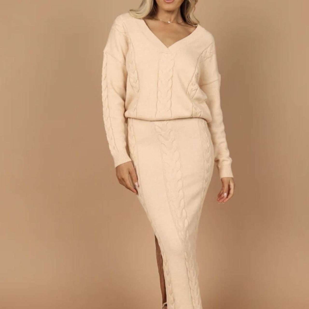 Stevenson x Petal and Pup Aspen beige knit... Depop